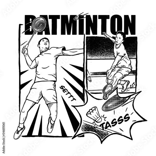 batminton sport comic illustration photo