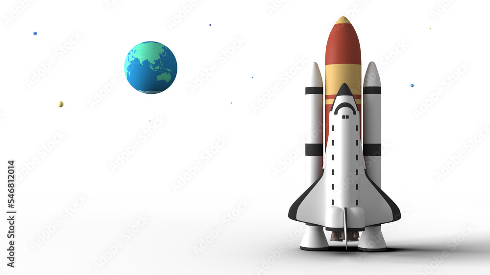 Obraz premium スペースシャトルと地球 透過素材