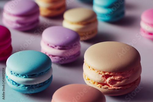 sweet Colorful macaroon different colors ,Culinary and cooking concept.