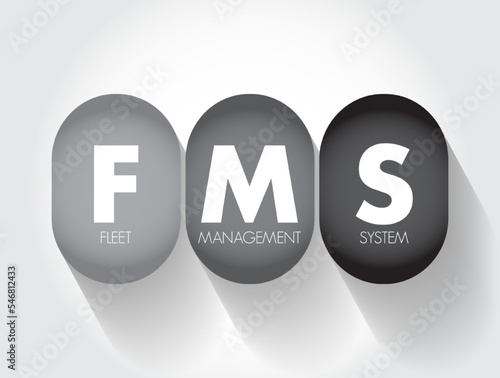 FMS - Fleet Management System acronym, business concept background