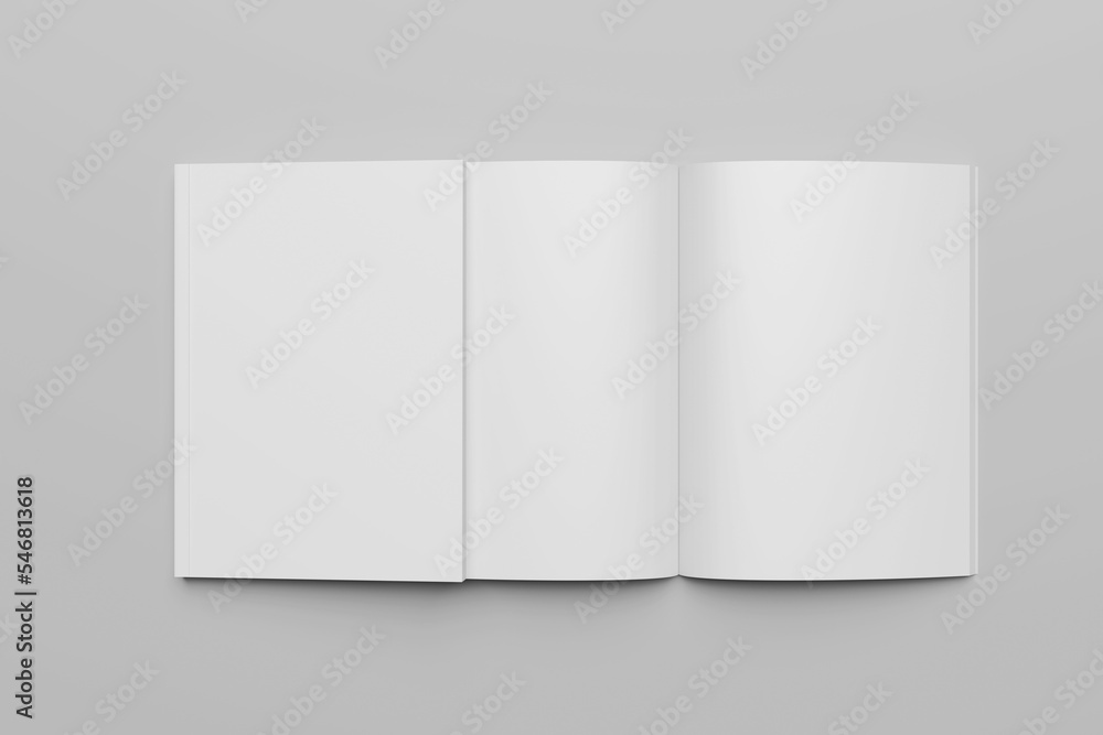 Magazine open and cover top view Magazine open and cover top view