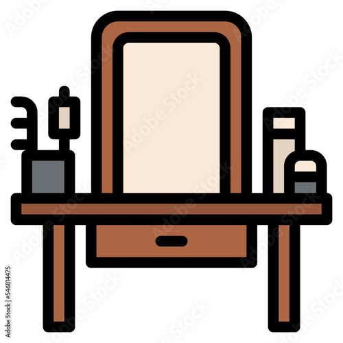 hairdressing table hair salon haircut table icon