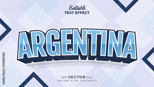 Editable text style effect - Argentina football for Qatar 2022 FIFA world cup soccer championship