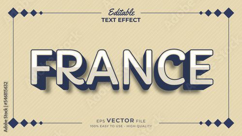 Editable text style effect - France football for Qatar 2022 FIFA world cup soccer championship