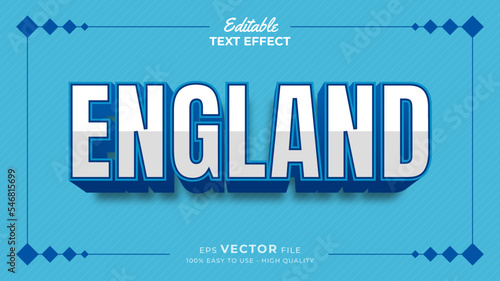 Editable text style effect - England football for Qatar 2022 FIFA world cup soccer championship