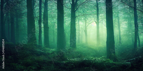 Green forest environment wallpaper background