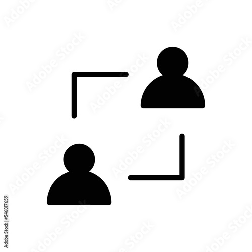 Vector  of glyph icons related to business process, team work and human resource management. Mono line pictograms and infographics design elements