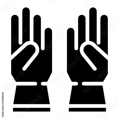 gloves hair salon hair dye tool icon