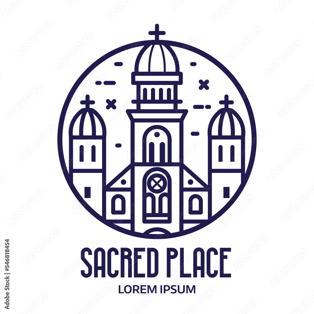 Sacred Place Logo Cathedral Circle Icon
