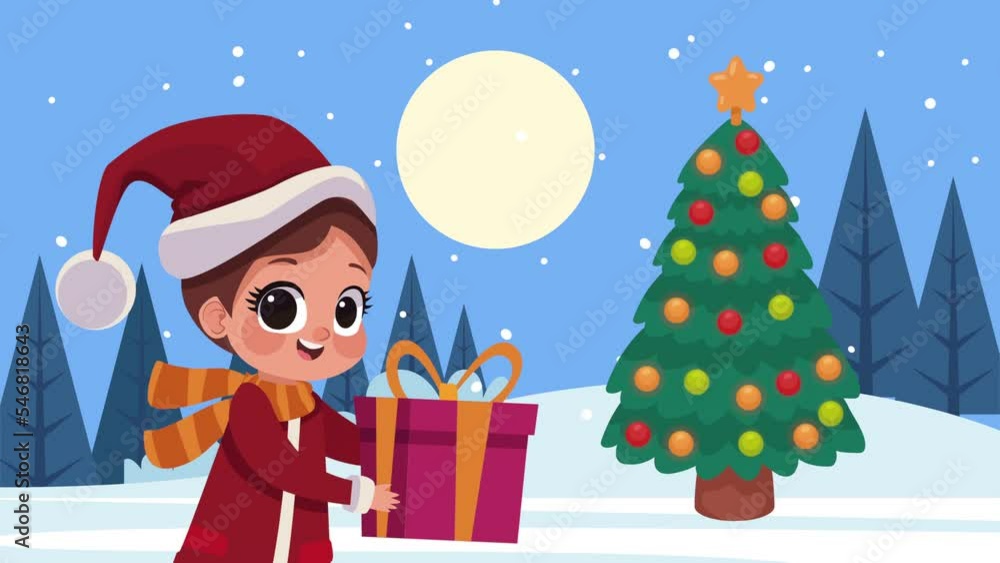 little boy wearing winter clothes with gift little boy wearing winter clothes with gift