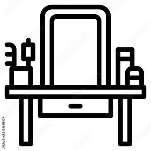 hairdressing table hair salon haircut table icon