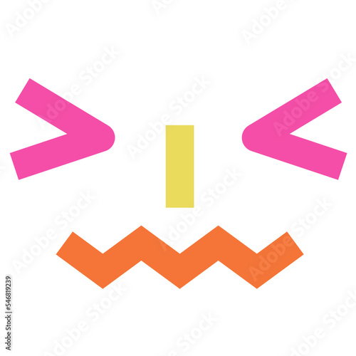 Geometric confounded face vector illustration in flat color design