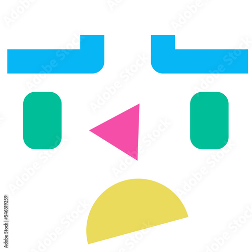 Free Download Geometric suspicious face vector illustration in flat color design - GFXLoad