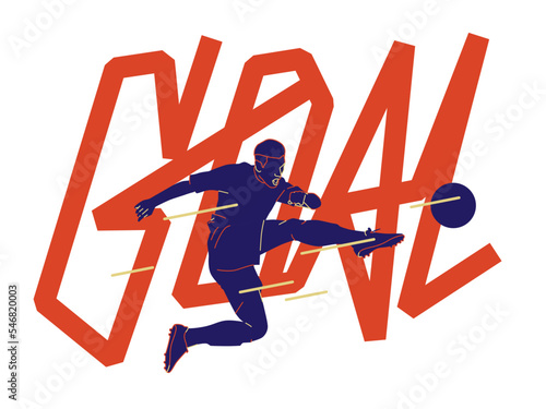 Illustration of football soccer player in action