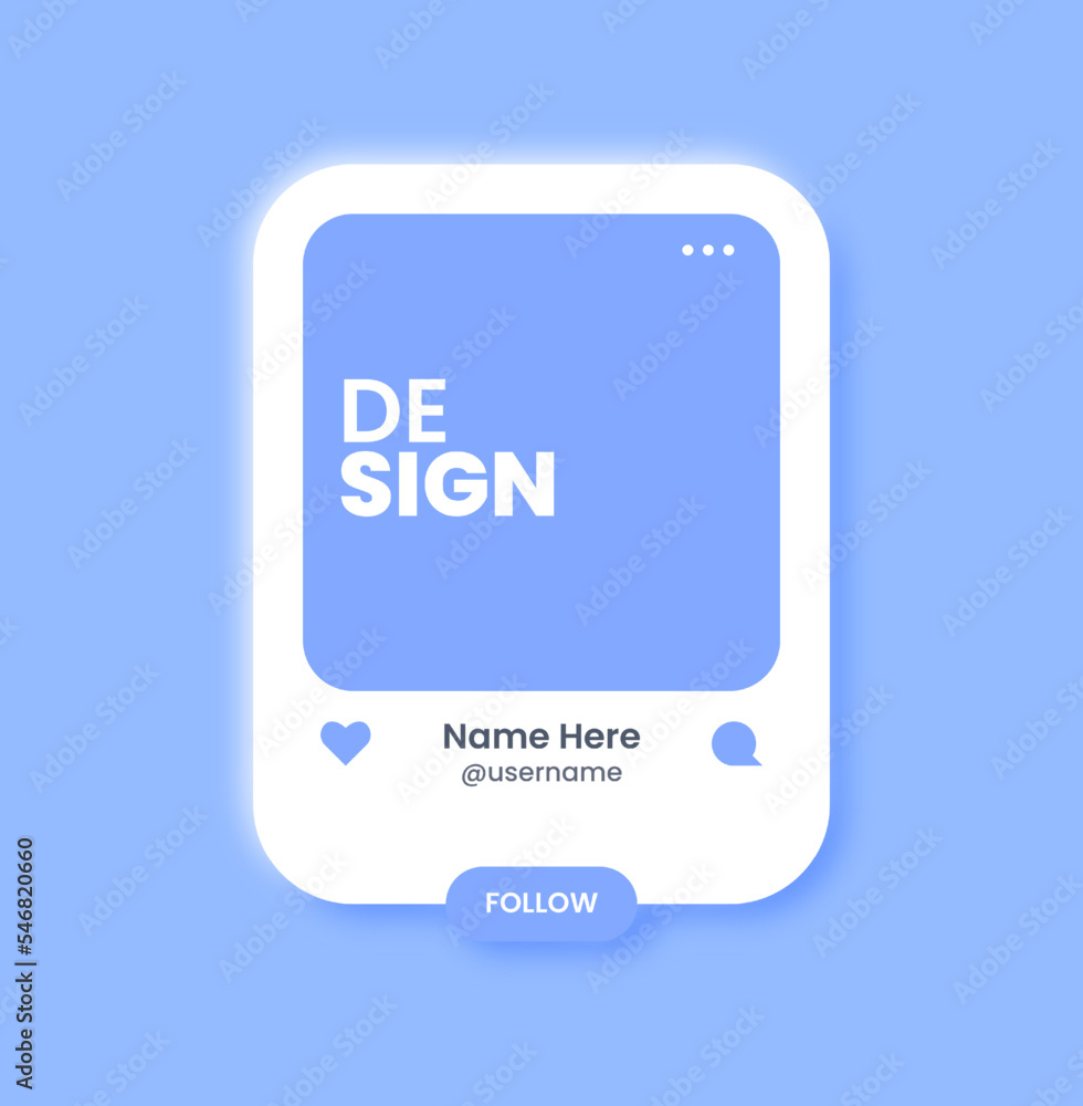 Social media post interface in neomorphic design style. Social media feed mock up. Social media post interface in neomorphic design style. Social media feed mock up.