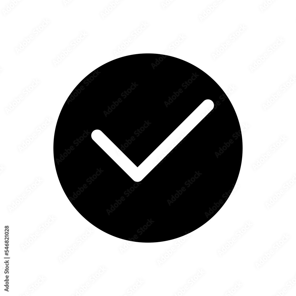 Tick in circle black glyph ui icon. Approval checkmark symbol. Voting button. User interface design. Silhouette symbol on white space. Solid pictogram for web, mobile. Isolated vector illustration Tick in circle black glyph ui icon. Approval checkmark symbol. Voting button. User interface design. Silhouette symbol on white space. Solid pictogram for web, mobile. Isolated vector illustration
