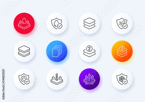 Skin protection set icon. Moisturizing, hand cream, mask for face, acne evaporation, ultraviolet, antiseptic, seasonal allergies. Scin care concept. Neomorphism style