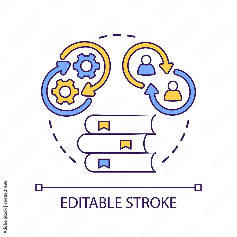 Reading tips concept icon. Book club. Optimize learning process. Make notes. Create bookmarks abstract idea thin line illustration. Isolated outline drawing. Editable stroke. Arial font used