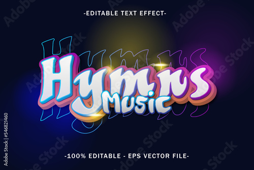 Hymns Music Editable Text Effect 3 D Emboss Style Design