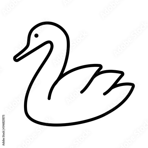 Fototapeta Naklejka Na Ścianę i Meble -  Swan Icon Logo Design Vector Template Illustration Sign And Symbol Pixels Perfect