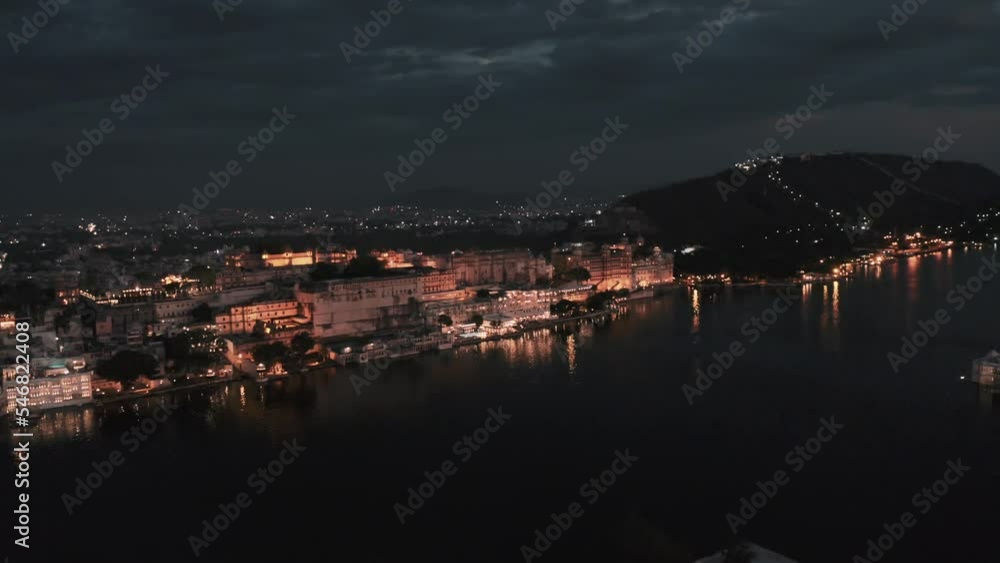Aerial view of Udaipur at night, Rajasthan, India. Aerial view of Udaipur at night, Rajasthan, India.