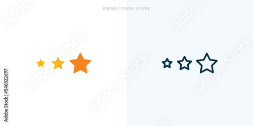 Rating icon for your website  logo  app  UI  product print. Rating concept flat Silhouette vector illustration icon. Editable stroke icons set. EPS file 