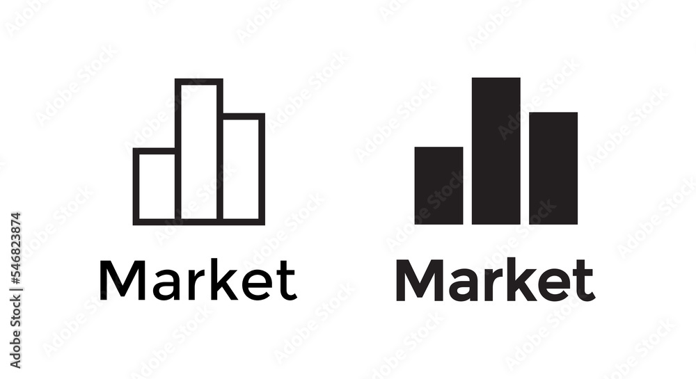 Market chart icon vector for web or mobile app