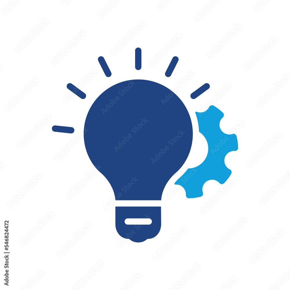 Lightbulb and Gear Idea Concept Color Icon. Technology Innovation Light Bulb, Cog Wheel Pictogram. Creativity Solution Silhouette Icon. Brain Power. Isolated Vector Illustration Lightbulb and Gear Idea Concept Color Icon. Technology Innovation Light Bulb, Cog Wheel Pictogram. Creativity Solution Silhouette Icon. Brain Power. Isolated Vector Illustration