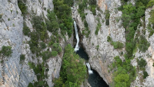 Stunning Waterfall Gubavica Croatia drone aerial view photo