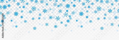 Vector blue snowflakes are falling from the sky. Snowflakes png, winter, snow flakes png. Snowfall, blizzard. Christmas background.