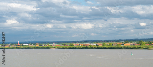 Panorama of the Elbe near Hamburg, in the old country, Germany