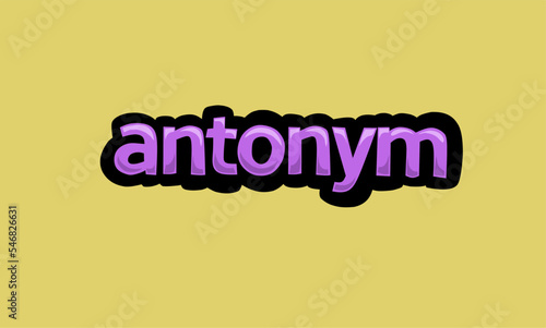 ANTONYM writing vector design on a yellow background