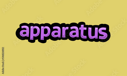 APPARATUS writing vector design on a yellow background