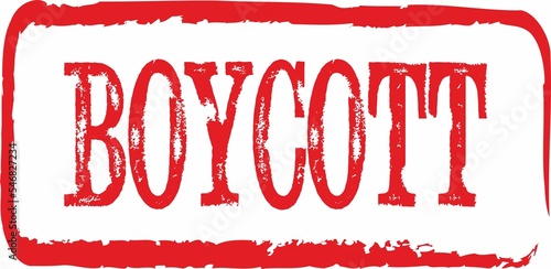 tampon rouge avec écrit dedans boycott
