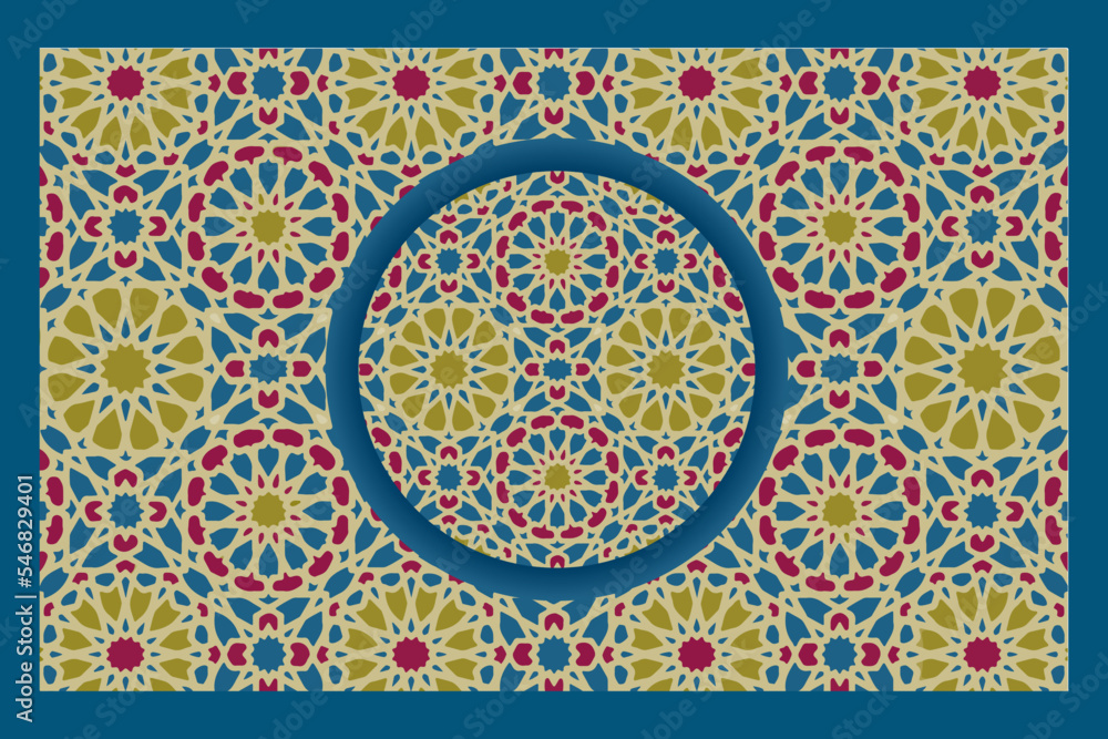 Fototapeta premium Set of ornamental islamic arabesque Background. Arabic traditional architecture Geometric Pattern. Set of decorative vector panels or screens for laser cutting. 