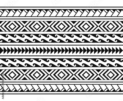 Polynesian Maori tribal seamless hawaii pattern. Background for fabric, wallpaper, card template, wrapping paper, decoration, carpet, textile, cover. ethnic tattoo style pattern