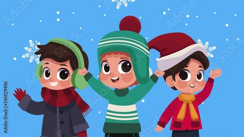 little boys wearing winter clothes
