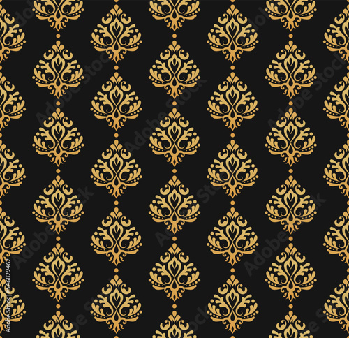 Luxury damask seamless pattern ornament, royal victorian texture for fabric, wall decoration, table cloth