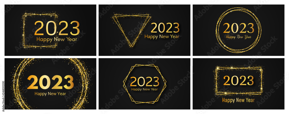 Fototapeta premium 2023 Happy New Year gold background