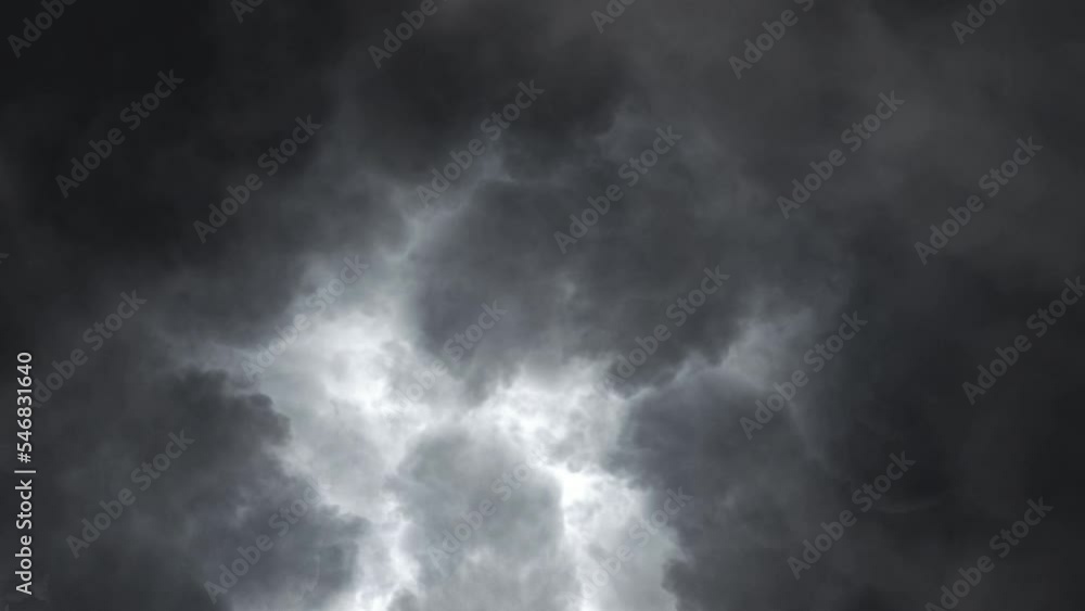 4k view of Thunderstorm With Lightning Bolt.
