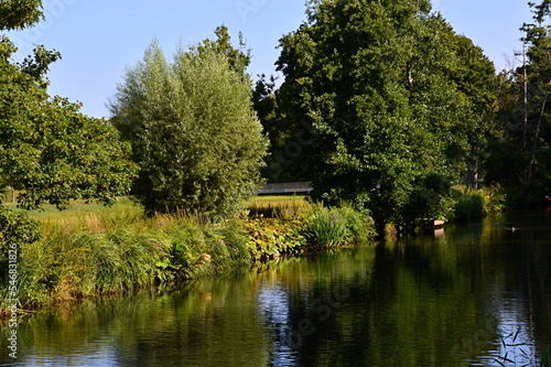 Park at the River Luhe in the Town Winsen, Lower Saxony