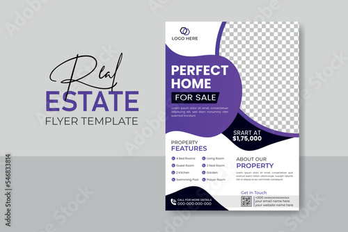 Modern real estate home sale flyer template