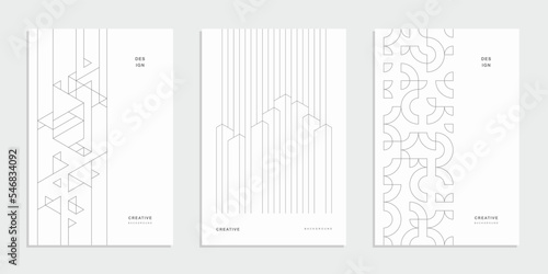 Abstract geometric technological company brochure. Vector business flyer.