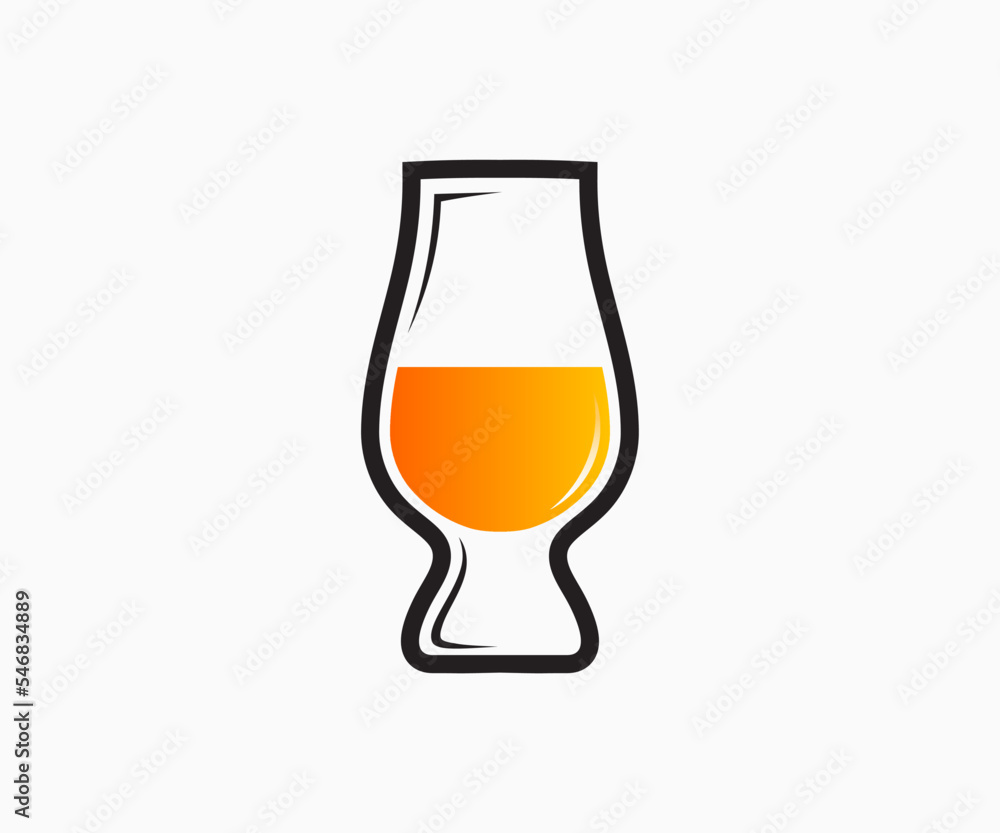 Whiskey Glass logo vector. Whiskey Glass Vector Icon. Glencairn Whisky  Glass. Stock-Vektorgrafik | Adobe Stock