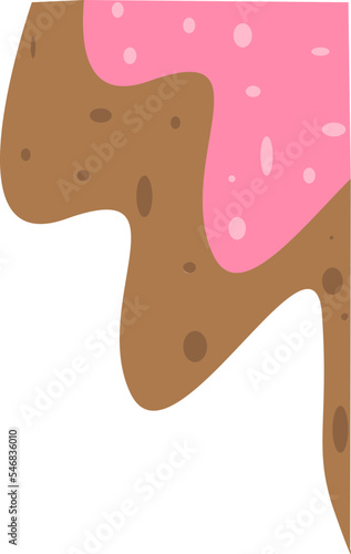 two melted ice cream bars with strawberry and chocolate flavors
