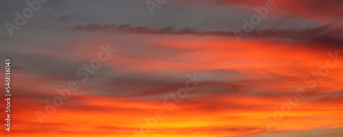 orange sunset in the clouds