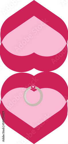 a pink love-shaped box containing a diamond ring is usually used by men to propose to their partners 