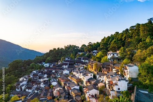 Aerial view of Huangling Scenic area in Wuyuan, Jiangxi province