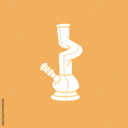 Hand drawn abstract graphic clipart illustration of Medical Marijuana,smoking accessories.Hemp and bong for smoking weed.Cannabis and weed legalization concept design.Trendy vector illustration.