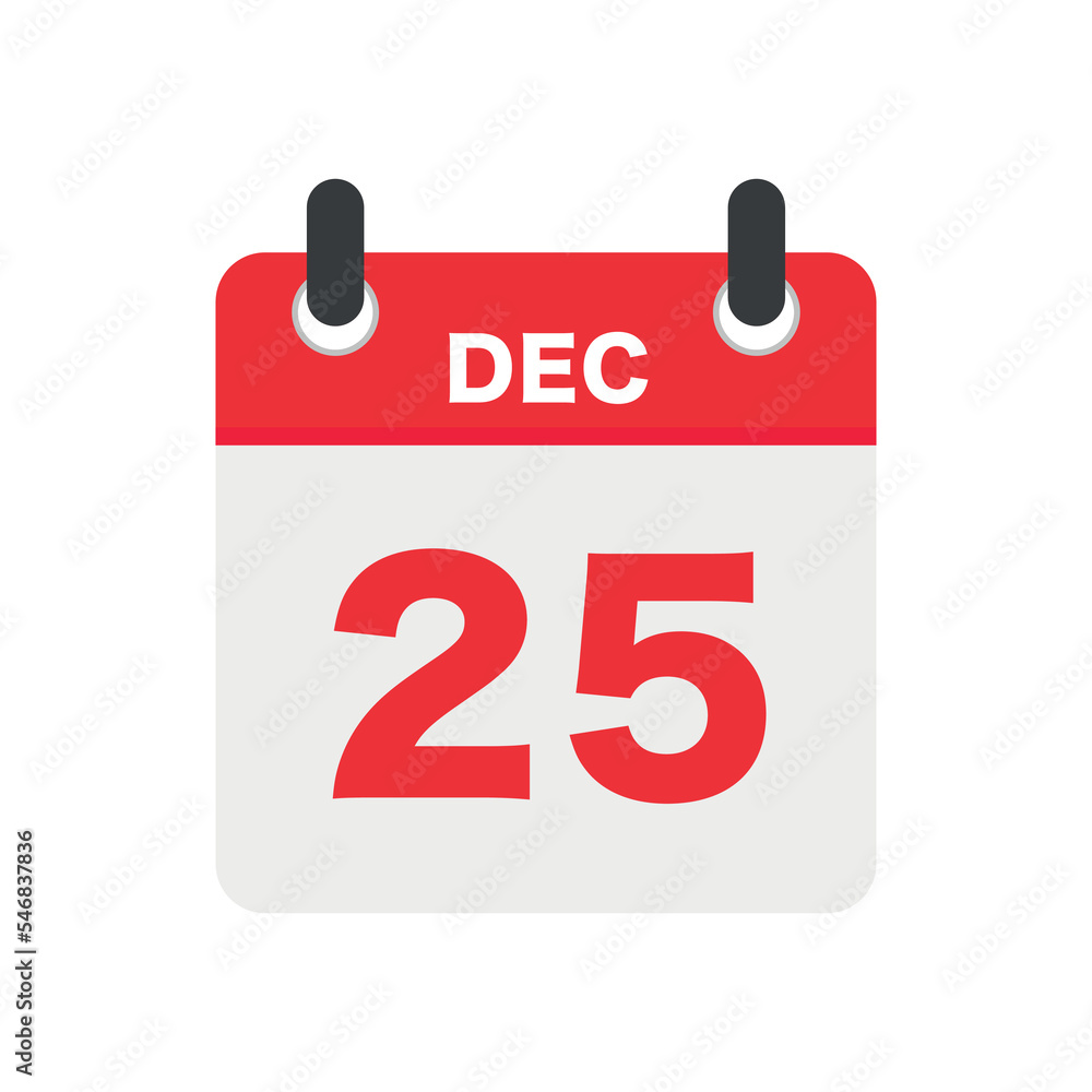 25 Dec Red Calendar Icon On White Transparent Background Vector Stock 25-dec-red-calendar-icon-on-white-transparent-background-vector-stock